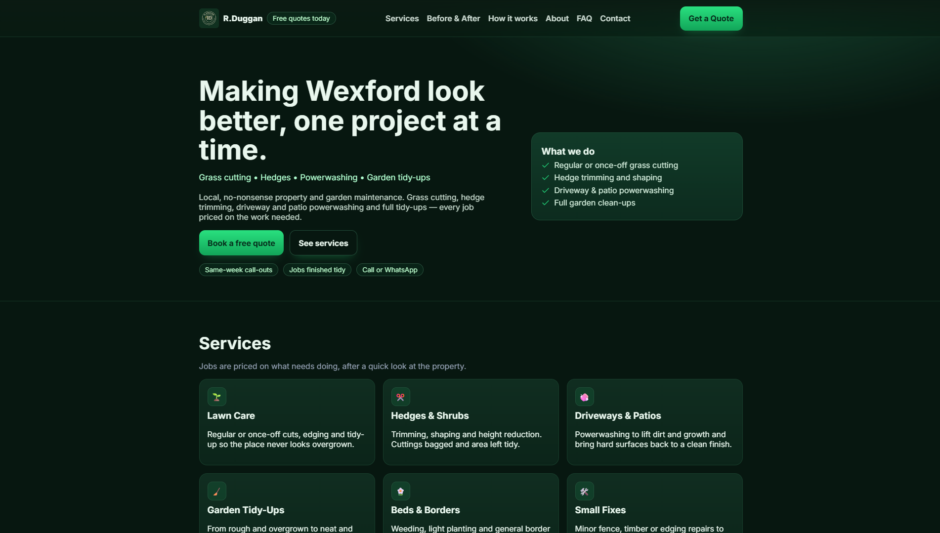 Local garden services website