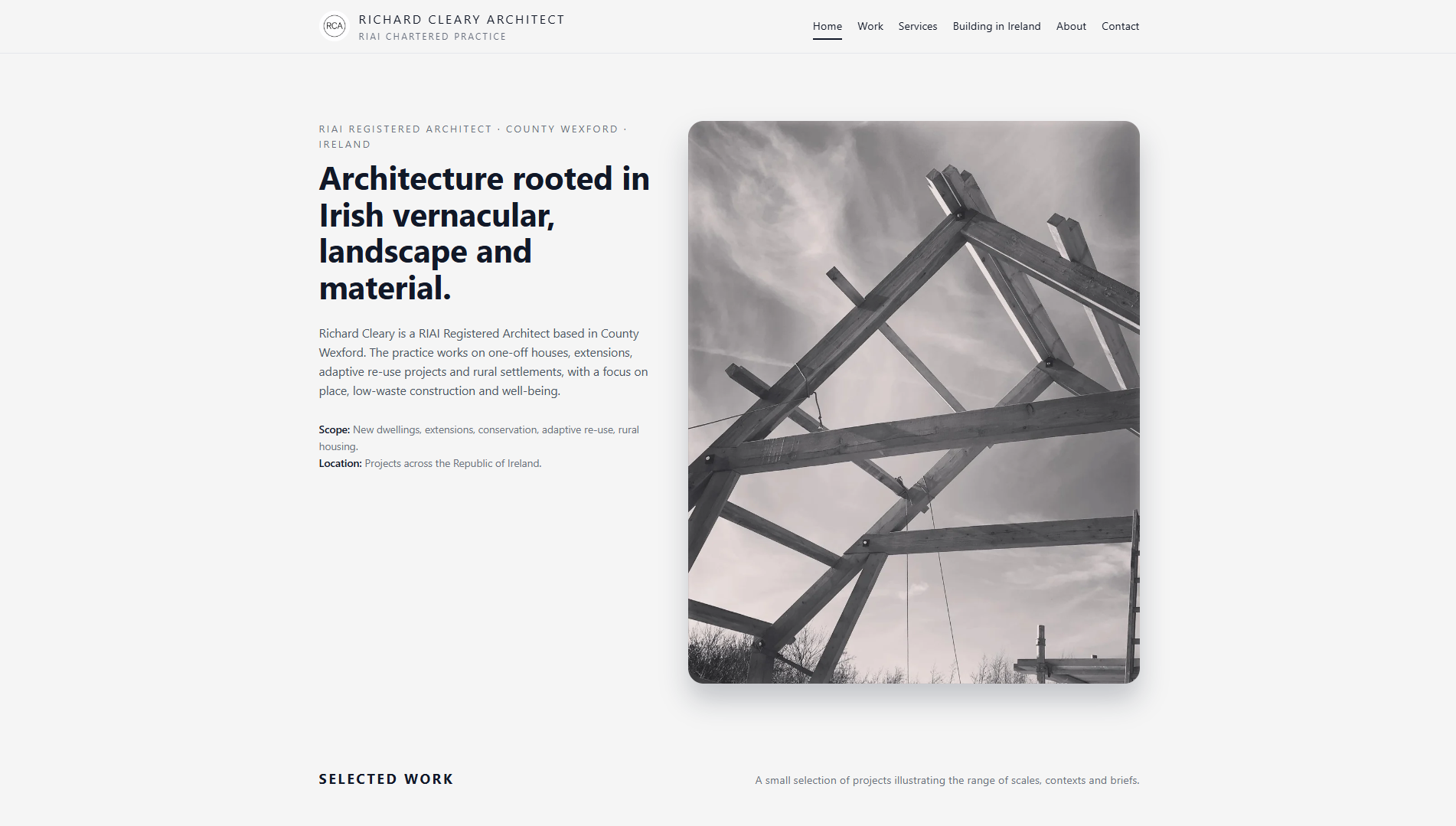 Architect portfolio homepage